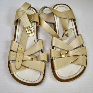 Salt Water Sandals by Hoy Shoe Sandals | 820 Gold Leather | girls/women Size 4